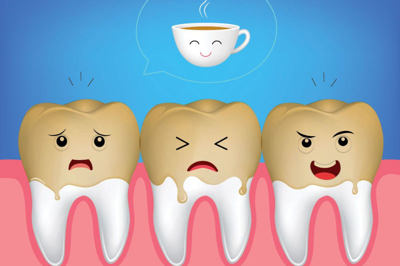 Răng trở nên xỉn màu do ăn uống và vệ sinh không đúng cách