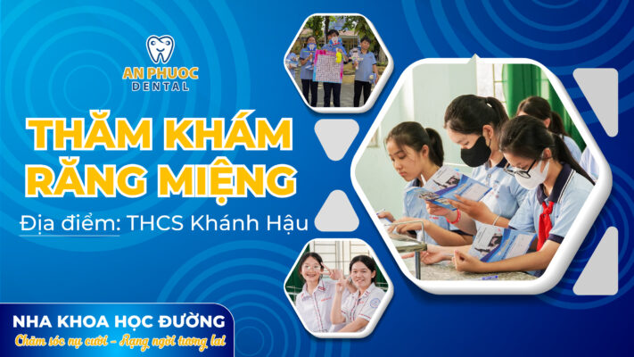 Thăm khám tầm soát sức khỏe răng miệng tại Trường THCS Khánh Hậu