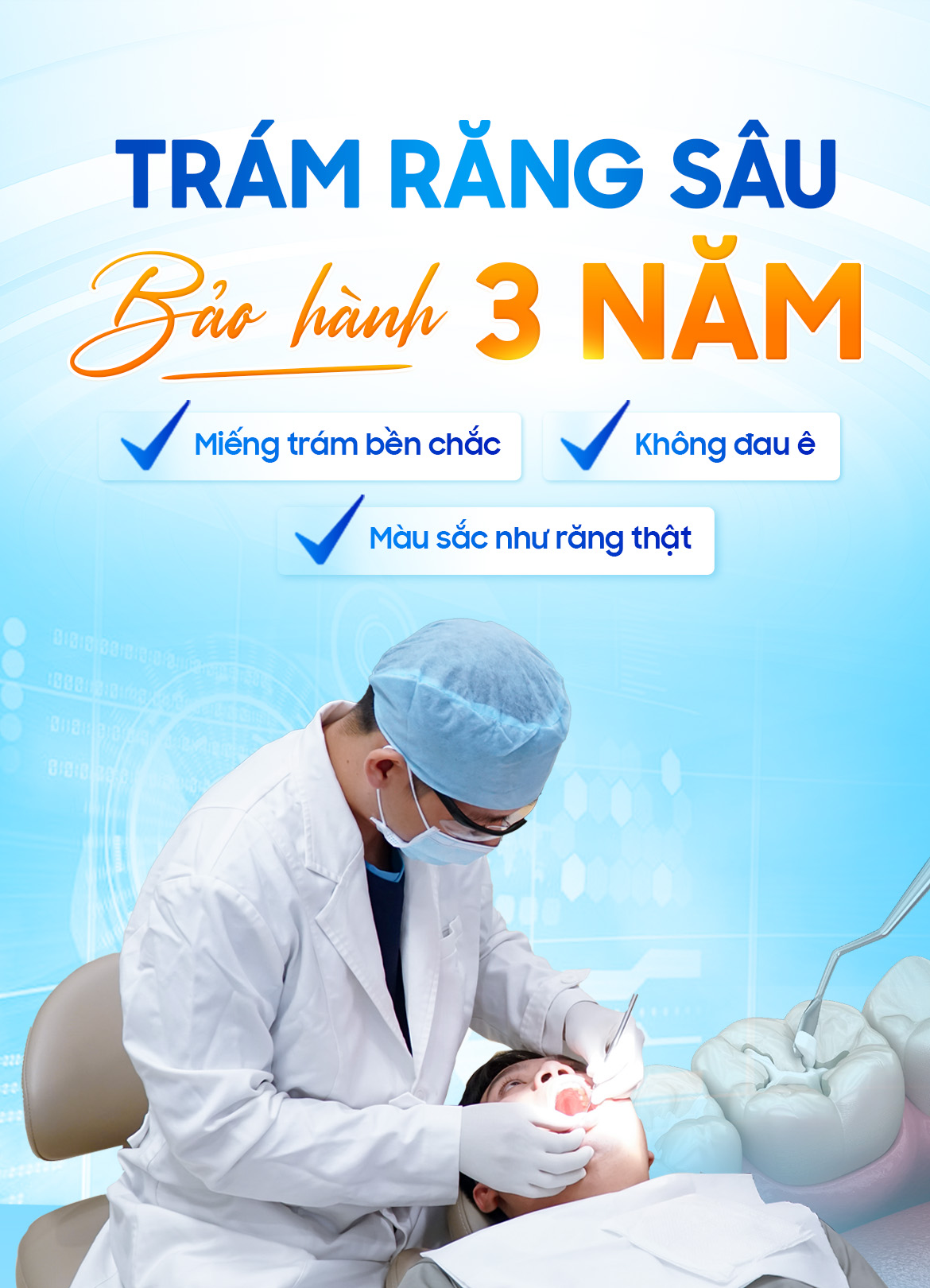Trám răng bảo hành 3 năm tại nha khoa An Phước