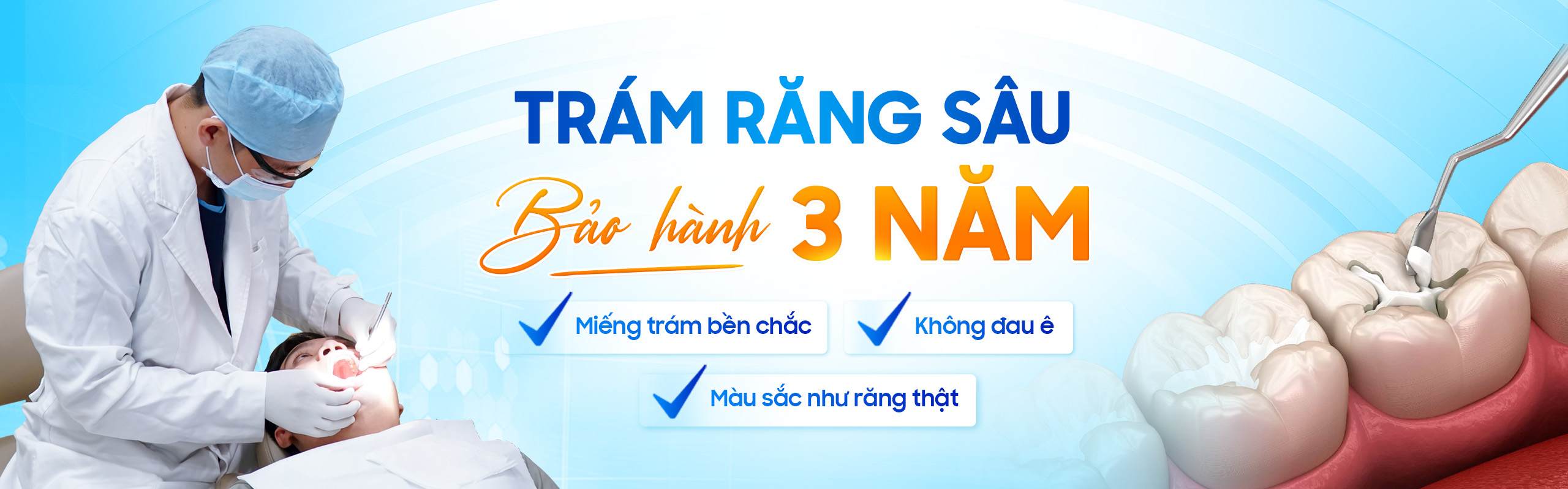 Trám răng bảo hành 3 năm tại nha khoa An Phước