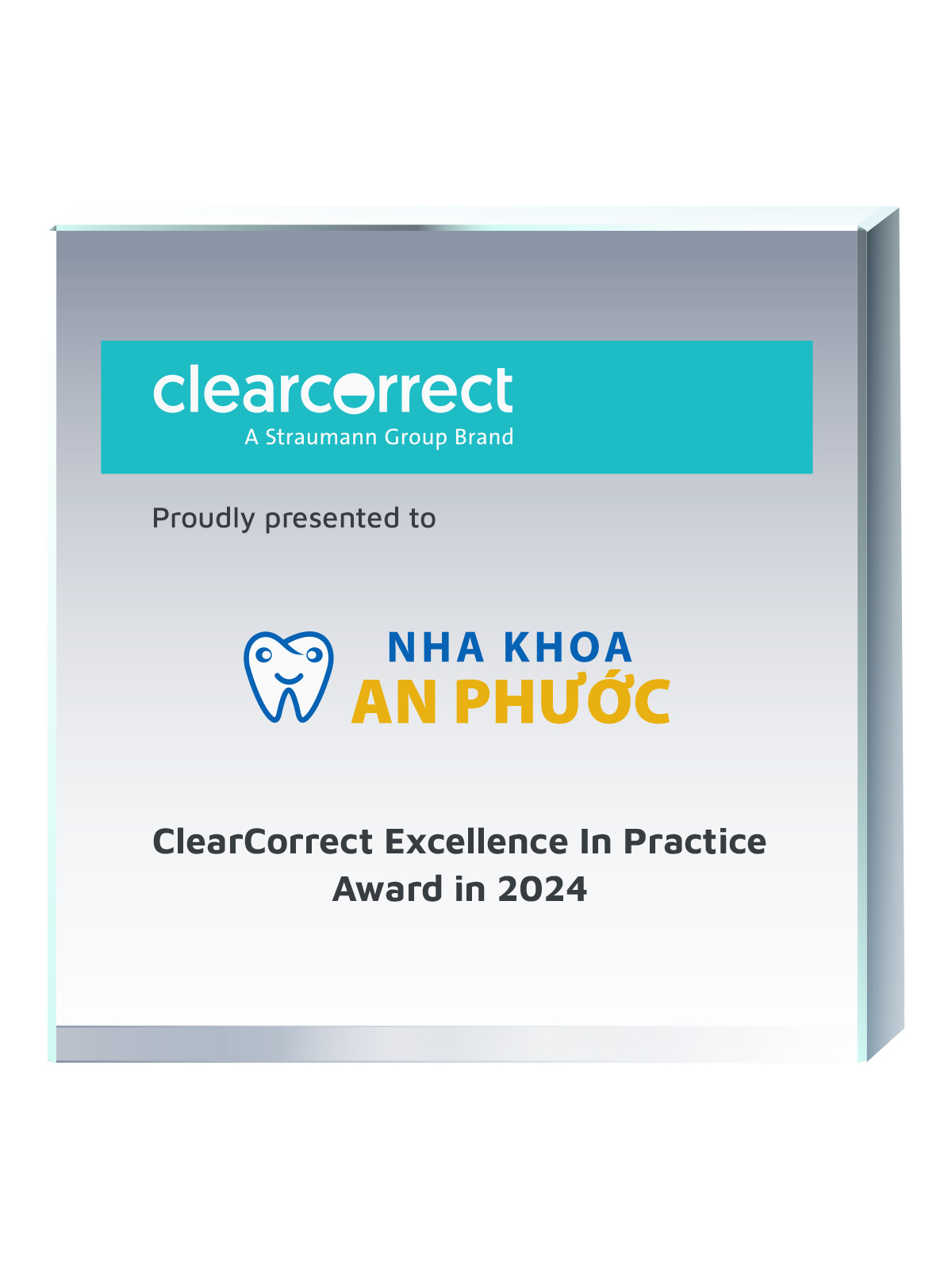 Chứng nhận ClearCorrect Excellence in Practice Award in 2024