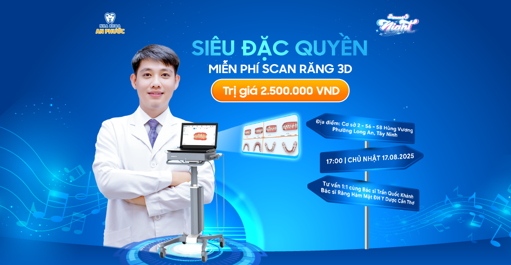Thông báo sự kiện đêm nhạc Summer Night 2025 Đặc quyền đêm nhạc Summer Night - Miễn phí scan răng 3D cùng bác sĩ Trần Quốc Khánh